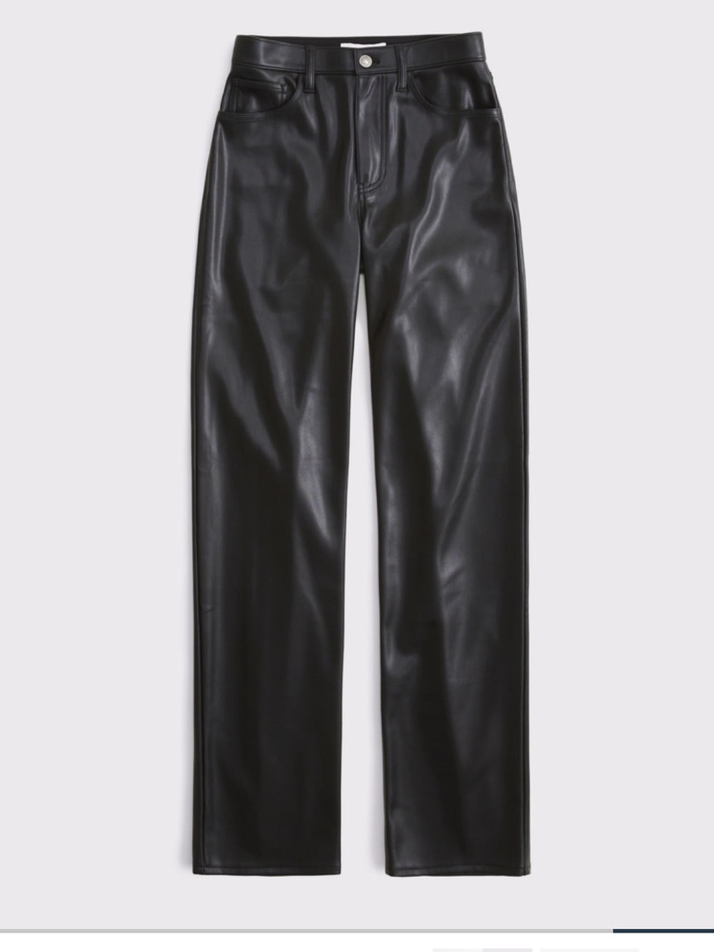 Black Faux Leather Straight-Leg pants
